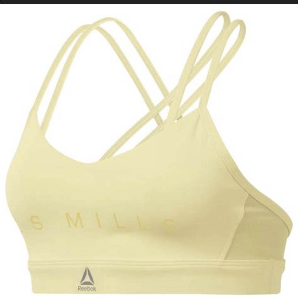Reebok Les Mills Yellow Large Activewear Sport Bra
